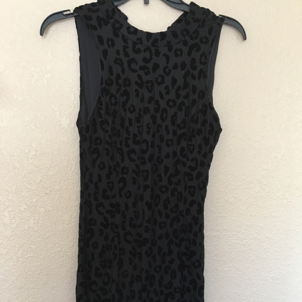 Black cheetah print cocktail dress